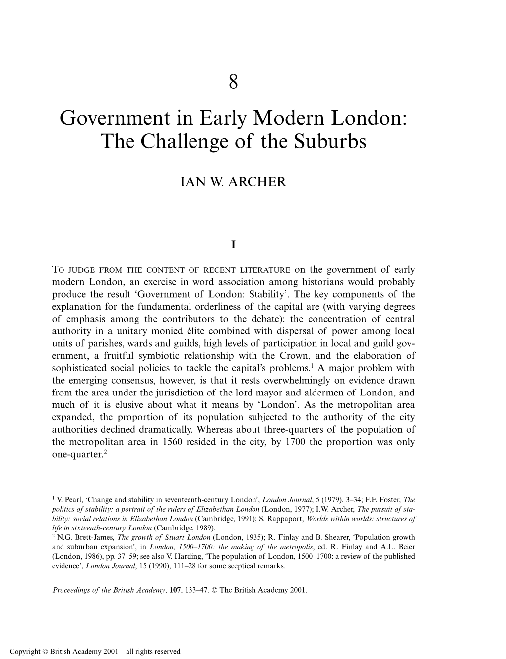 8 Government in Early Modern London: the Challenge of the Suburbs