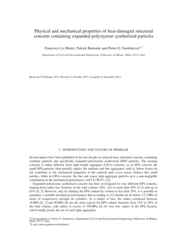 Physical and Mechanical Properties of Heat-Damaged Structural Concrete Containing Expanded Polystyrene Syntherized Particles