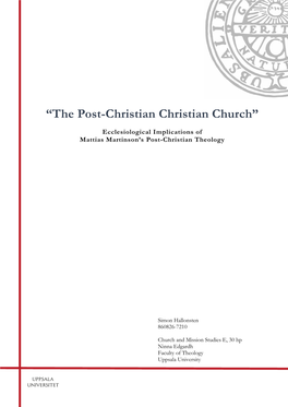 “The Post-Christian Christian Church”