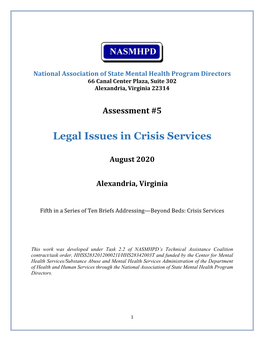 Legal Issues in Crisis Services