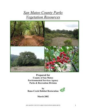 San Mateo County Parks Vegetation Resources