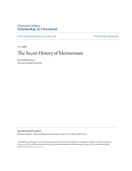 The Secret History of Mormonism