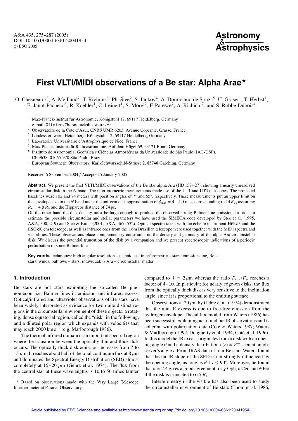 First VLTI/MIDI Observations of a Be Star: Alpha Arae