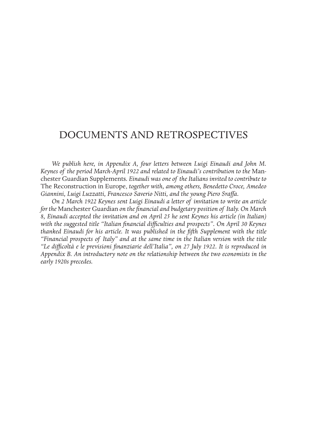 Documents and Retrospectives