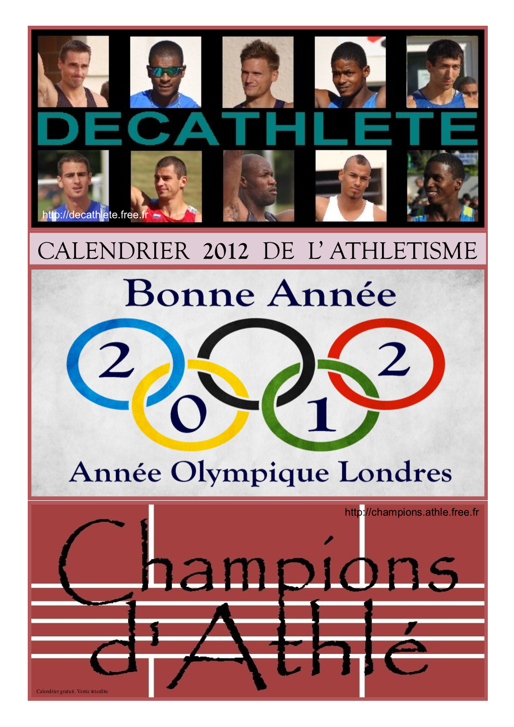 Calendrier 2012 De L' Athletisme