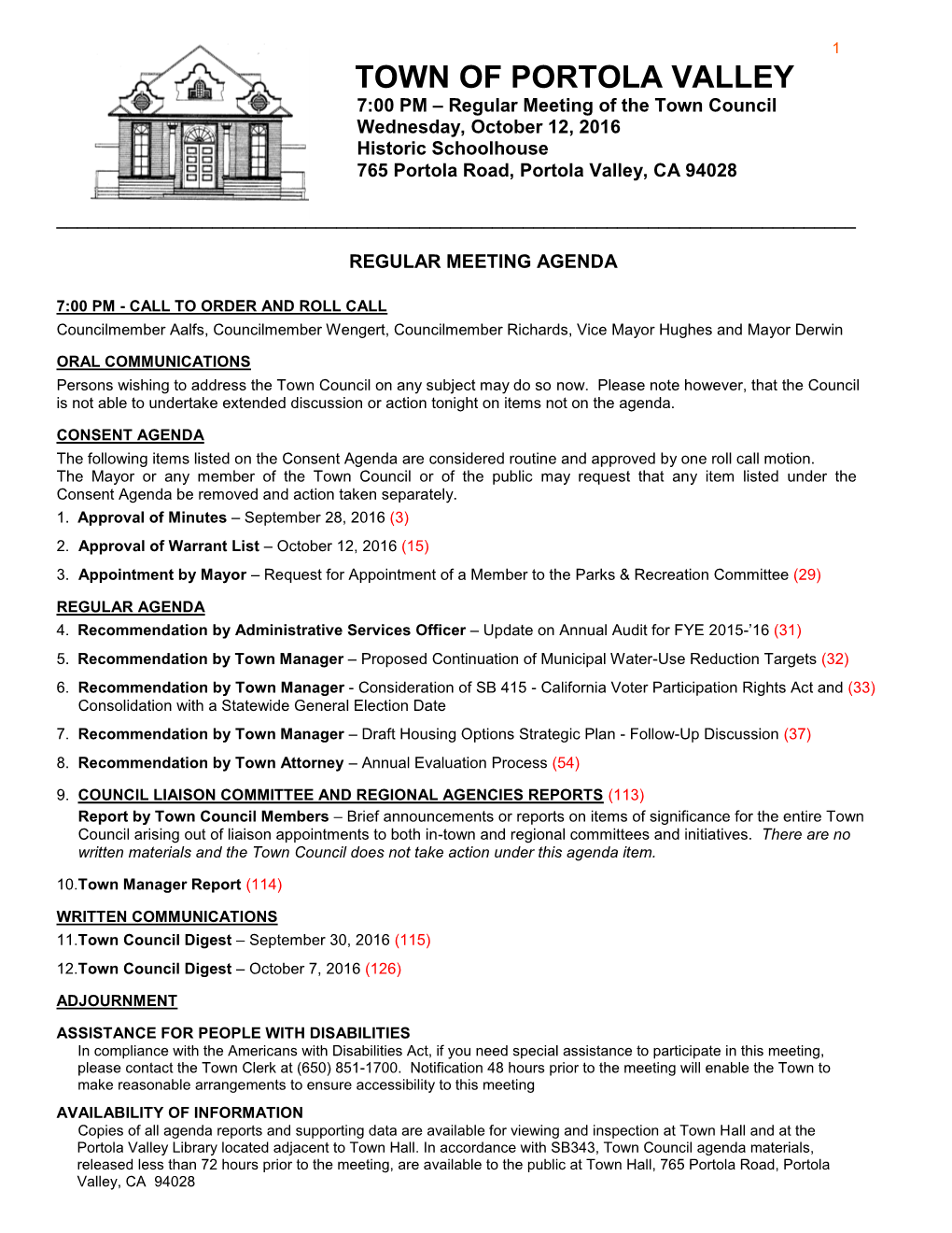 Memorandum Town of Portola Valley ______