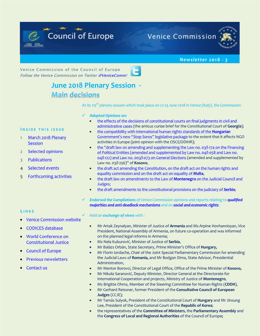 June 2018 Plenary Session