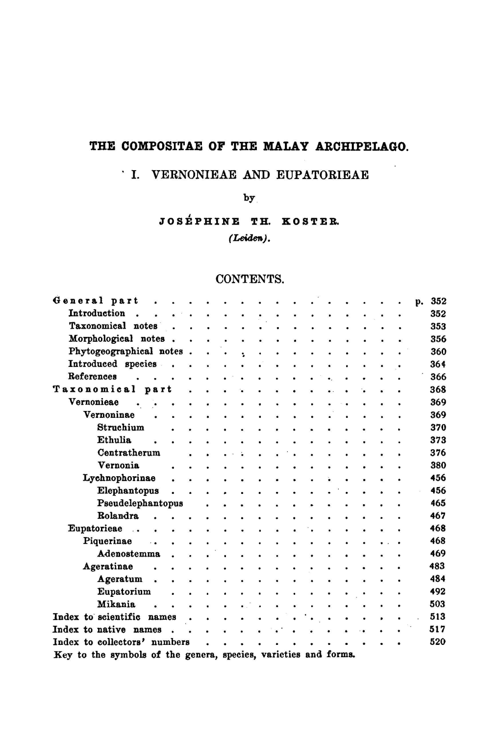 By Contents Morphological Phytogeographical Species