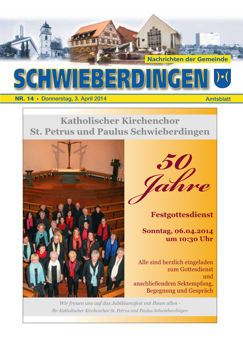 Katholischer Kirchenchor St. Petrus Und Paulus Schwieberdingen Woche 14 Nachrichten 2 Donnerstag, 3