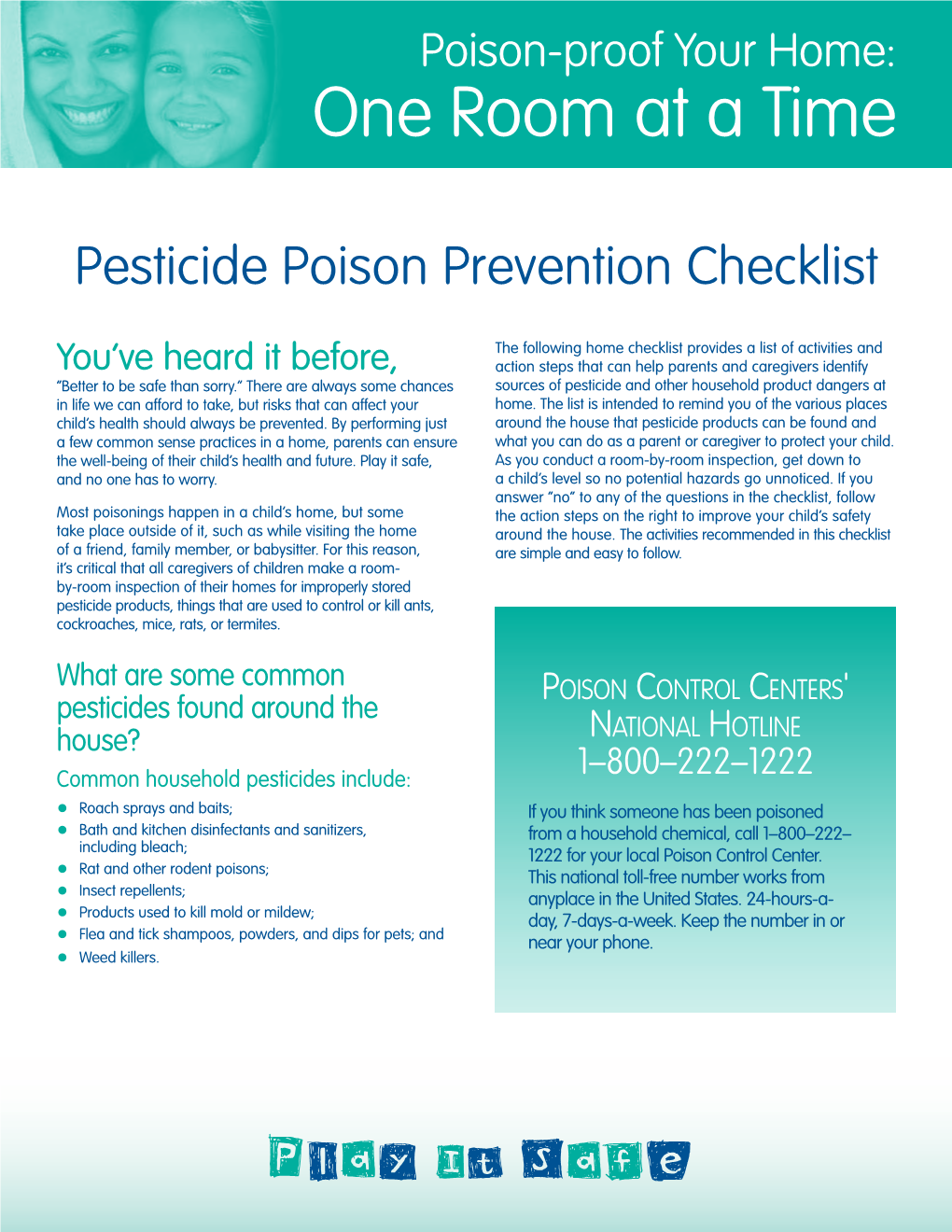 Pesticide Poison Prevention Checklist