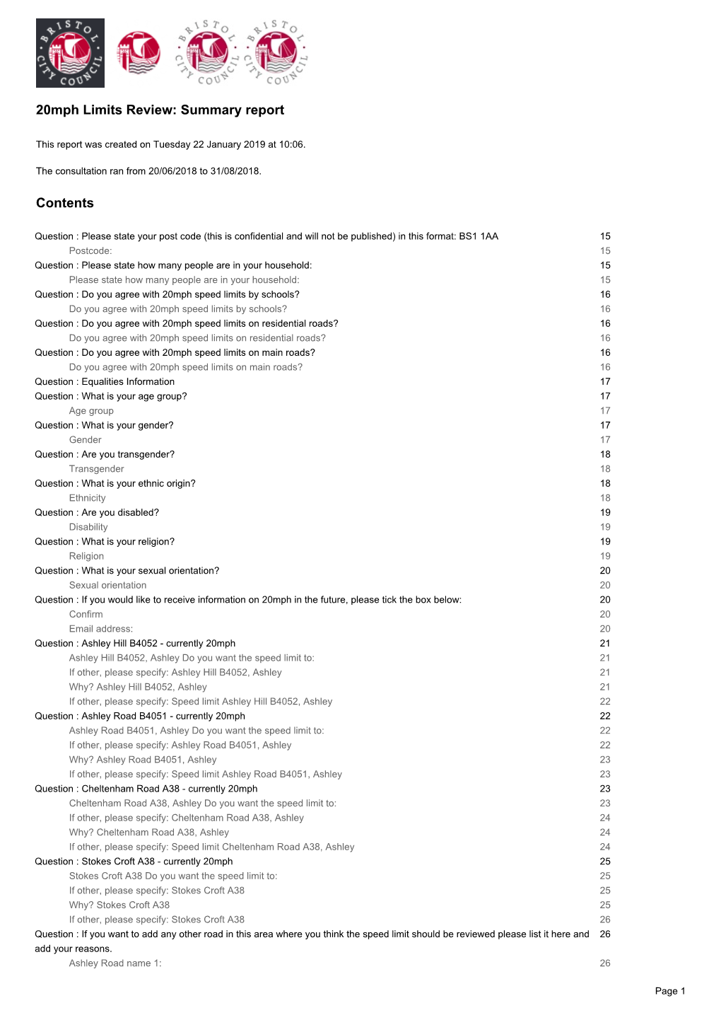 Summary of Consultation Report