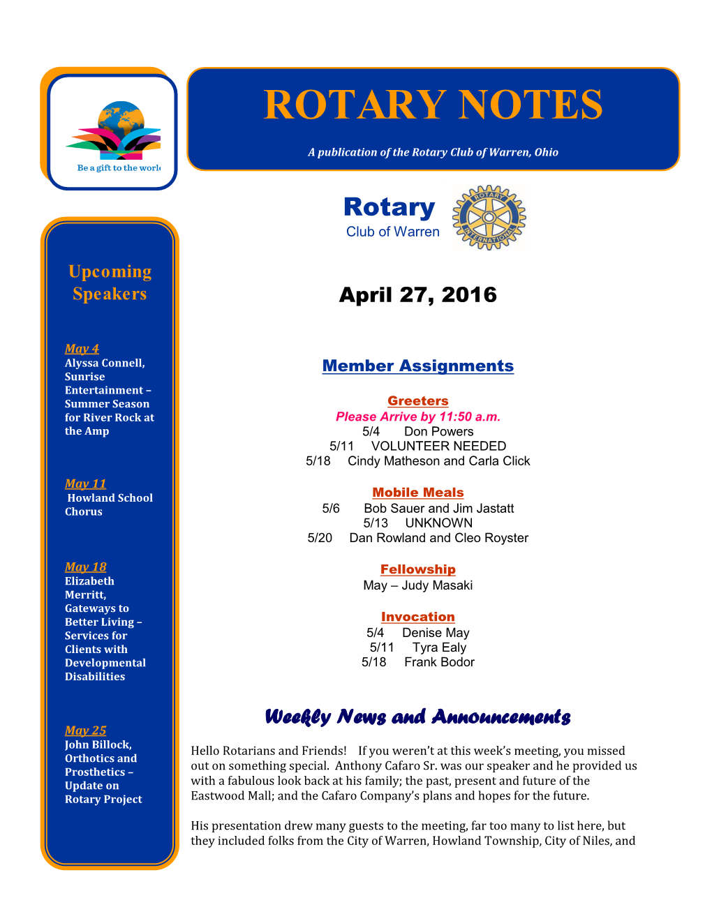 Rotary Notes