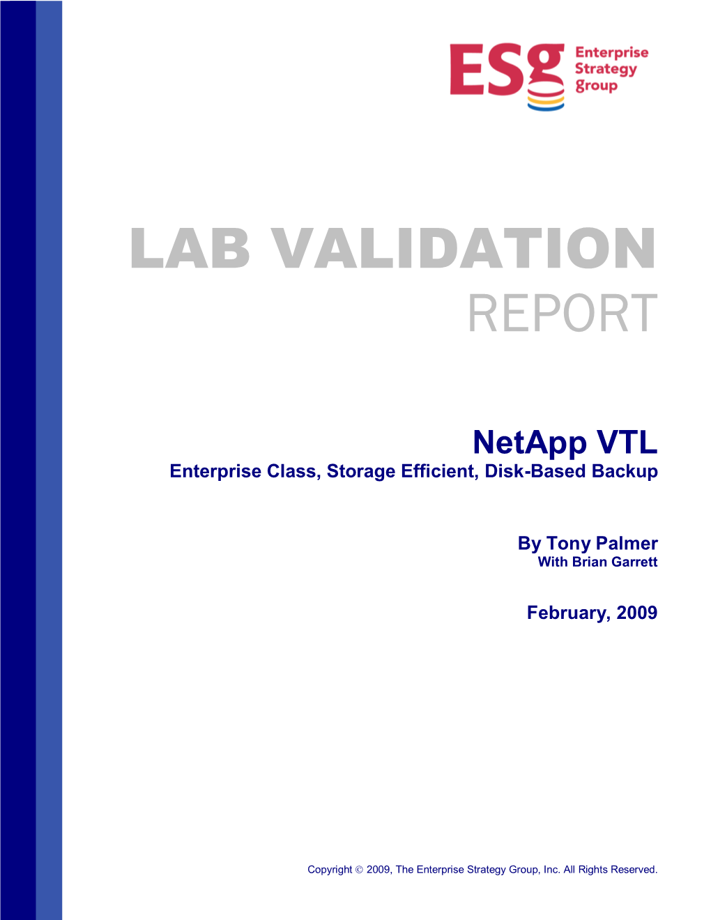 ESG LAB VALIDATION Netapp VTL