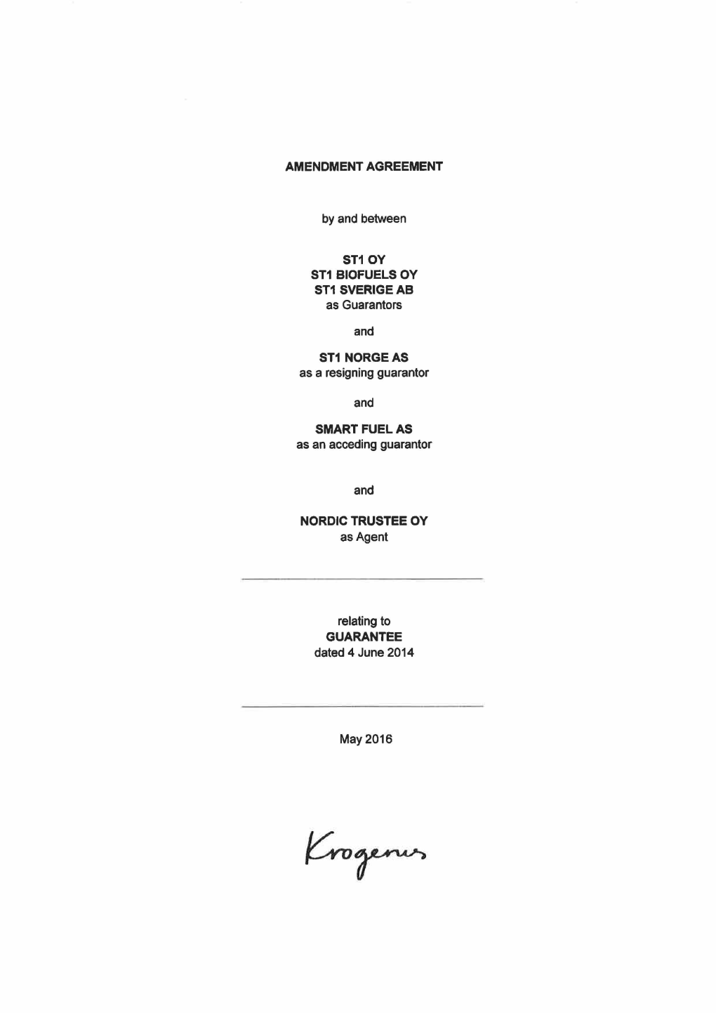 Amendment Agreement