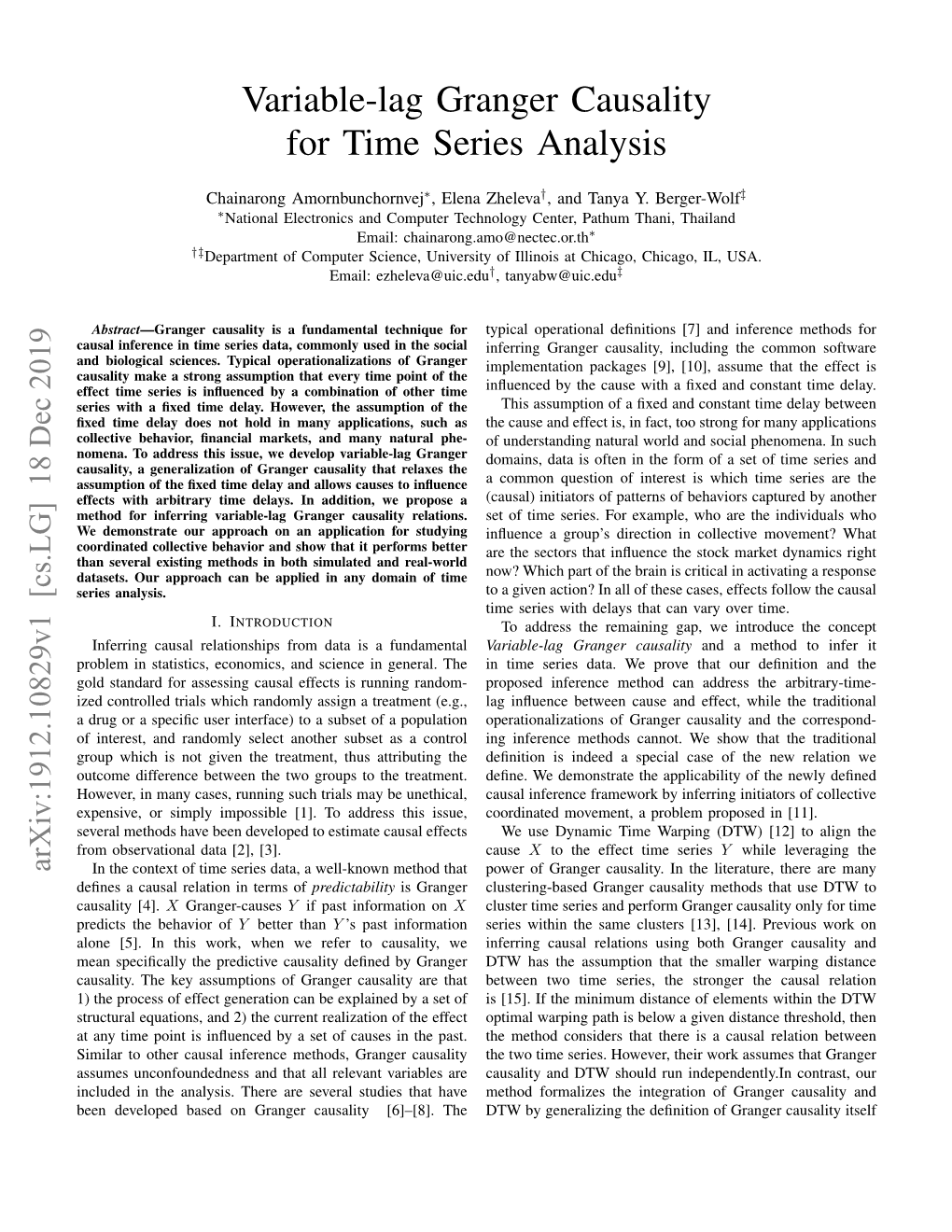 Variable-Lag Granger Causality for Time Series Analysis