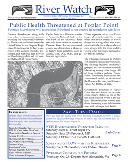 River Watchwatch  the Newsletter of Potomac Riverkeeper, Inc