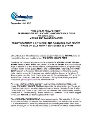 XSCAPE Tour Press Release Columbus GA
