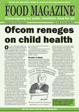 Campaigning for Safer, Healthier Food for All