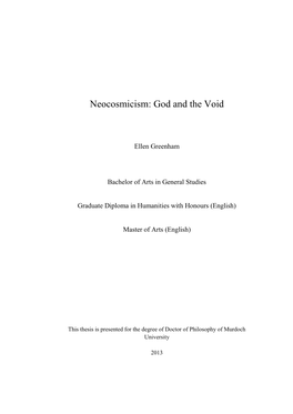 Neocosmicism: God and the Void