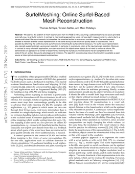 Online Surfel-Based Mesh Reconstruction