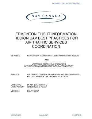Edmonton Flight Information Region Uav Best Practices for Air Traffic Services Coordination