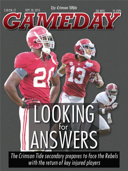 The Crimson Tide Secondary Prepares to Face the Rebels with the Return of Key Injured Players