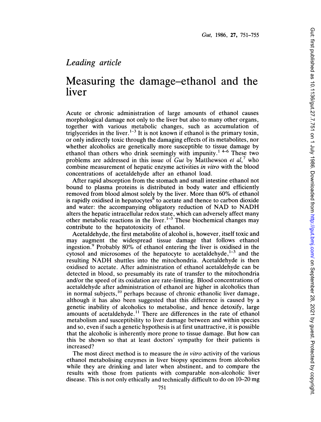 Measuring the Damage-Ethanol and the Liver