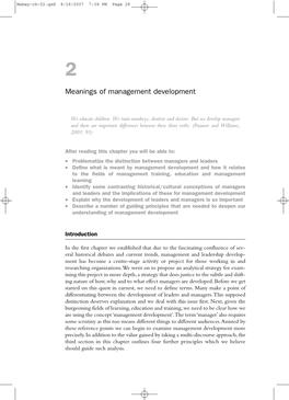 Meanings of Management Development