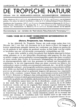 De Tropische Natuur Orgaan Van De Nederlandsch-Indische Natuurhistq.~Ische Vereeniging •!