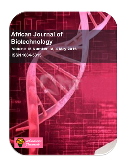 African Journal of Biotechnology Volume 15 Number 18, 4 May 2016 ISSN 1684-5315