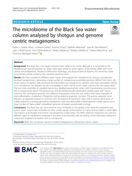 The Microbiome of the Black Sea Water Column Analyzed by Shotgun and Genome Centric Metagenomics Pedro J
