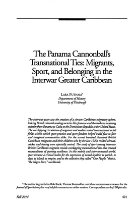 Migrants, Sport, and Belonging in the Interwar Greater Caribbean