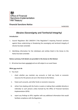 Ukraine (Sovereignty and Territorial Integrity)
