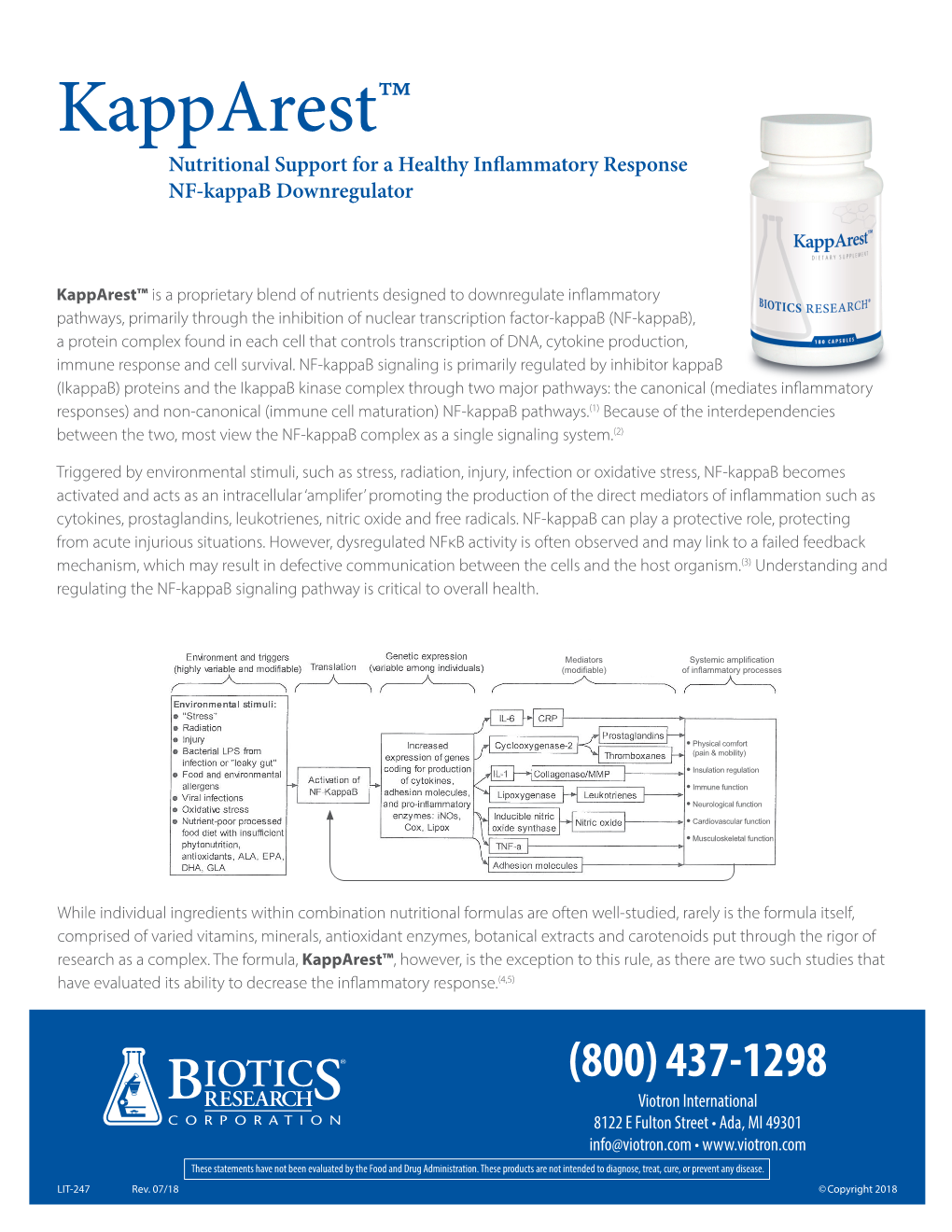Kapparest™ Nutritional Support for a Healthy Inflammatory Response NF-Kappab Downregulator