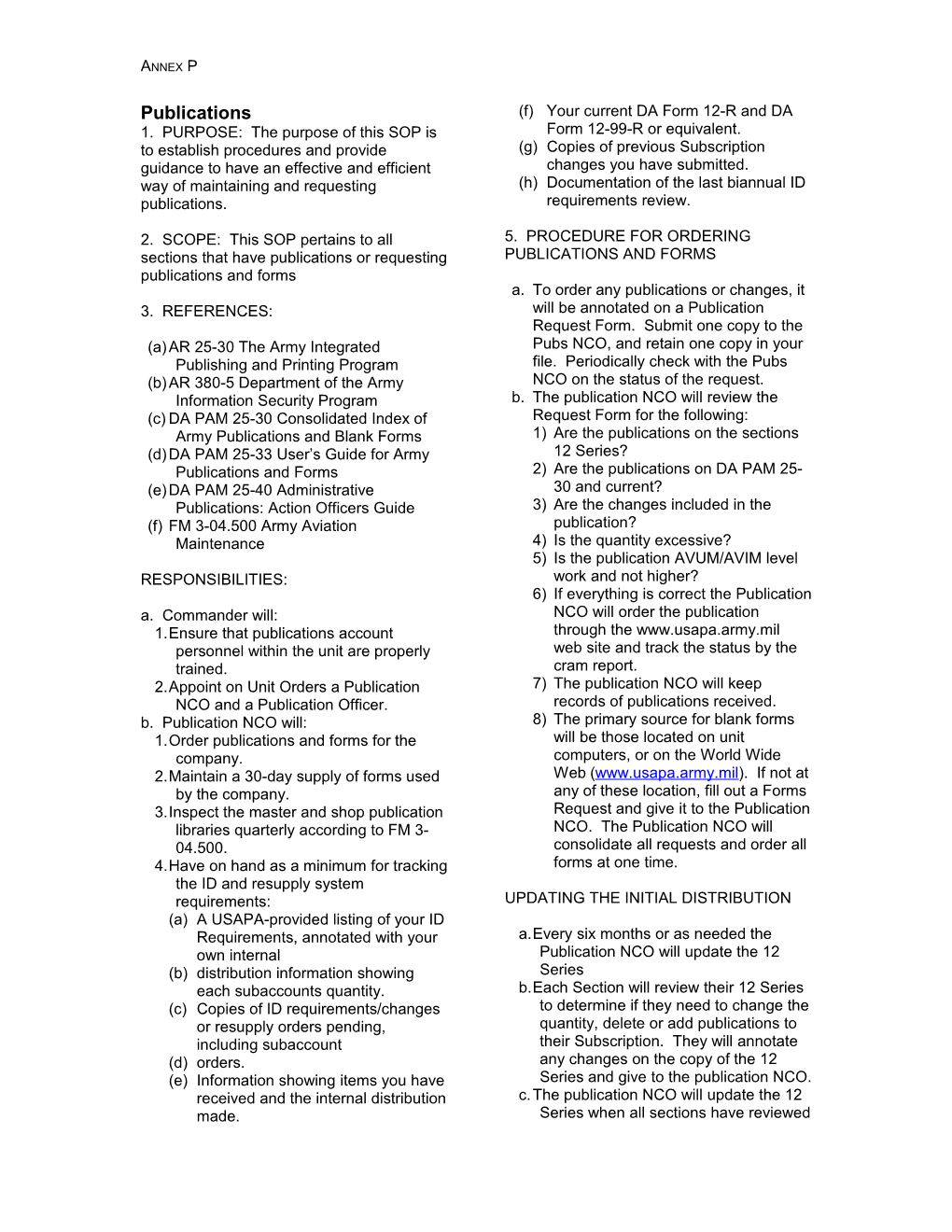 TAB B (Publications) to APPENDIX 2 (Quality Control) to ANNEX D (AVIM Maintenance Operations)