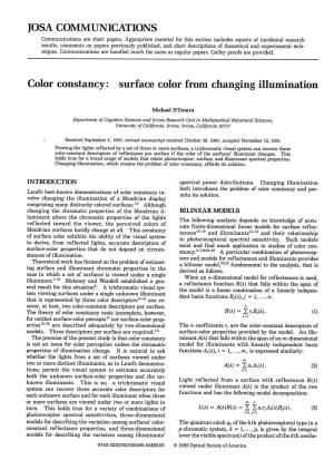 Color Constancy: Surface Color from Changing Illumination