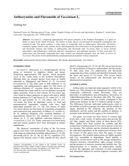 Anthocyanins and Flavonoids of Vaccinium L