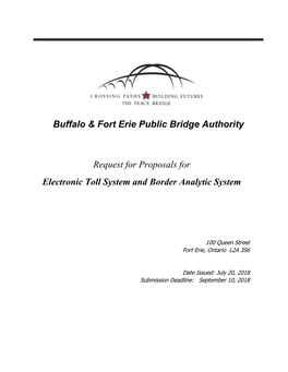 Buffalo & Fort Erie Public Bridge Authority Request for Proposals For
