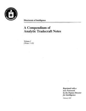 A Compendium of Analytic Tradecraft Notes