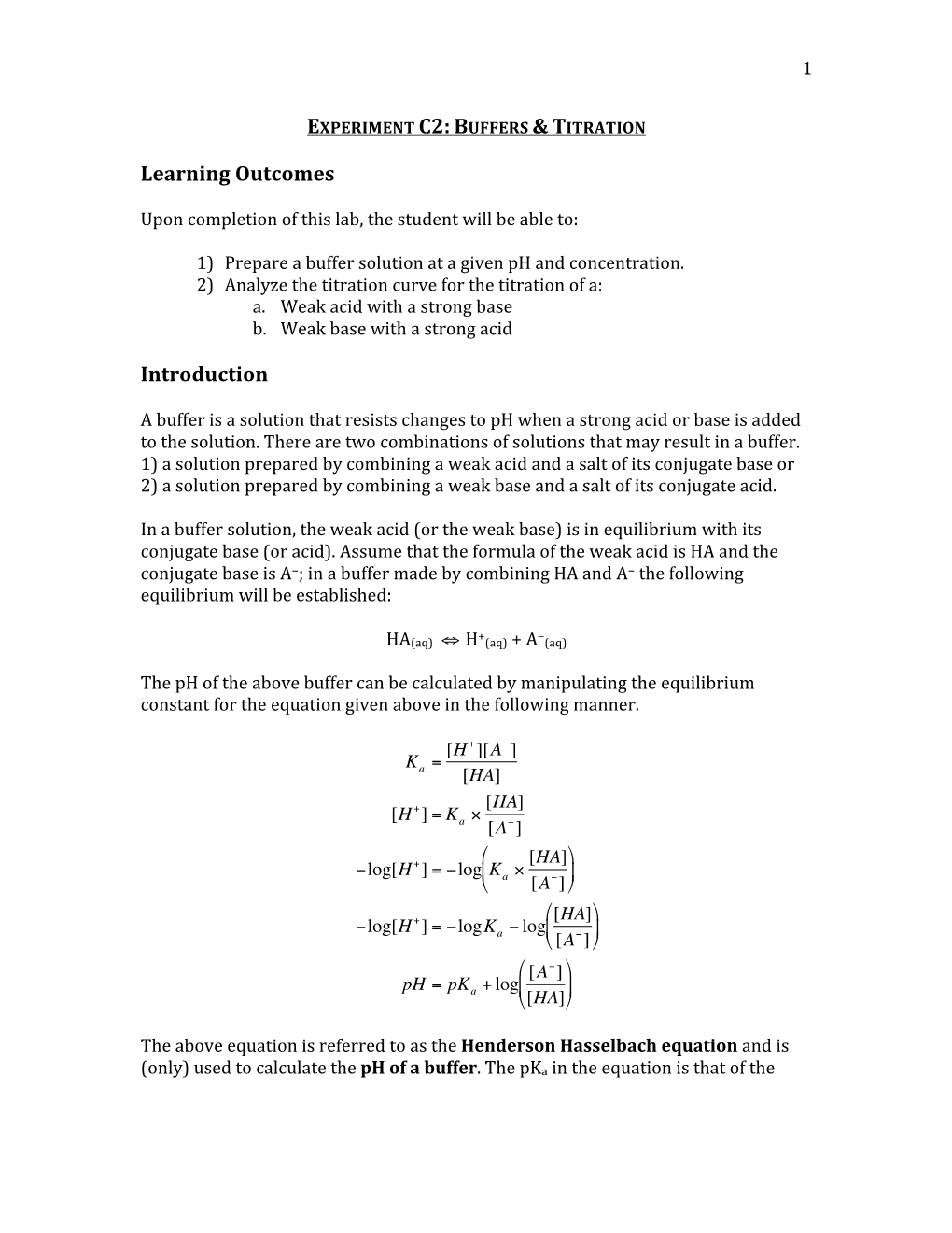 Experiment C2 Buffers & Titration DocsLib
