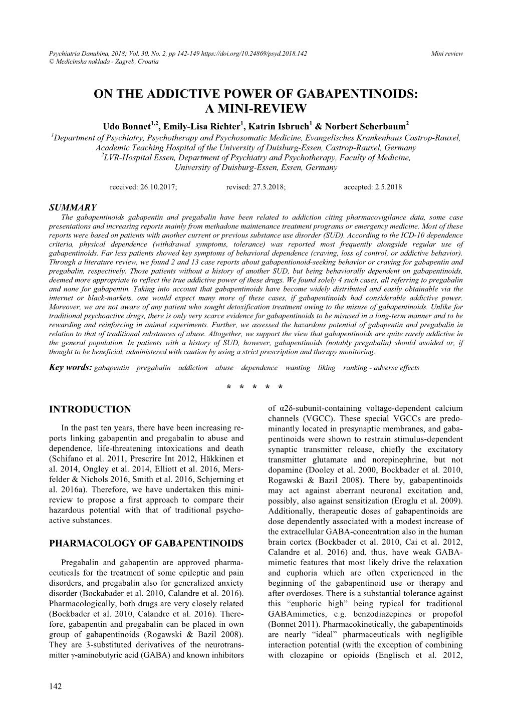 On the Addictive Power of Gabapentinoids: a Mini-Review