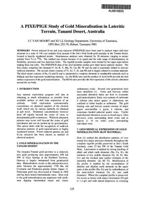 A PIXE/PIGE Study of Gold Mineralisation in Lateritic Terrain, Tanami Desert, Australia