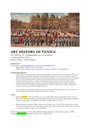 ART HISTORY of VENICE HA-590I (Sec