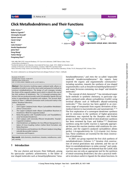 Click Metallodendrimers and Their Functions