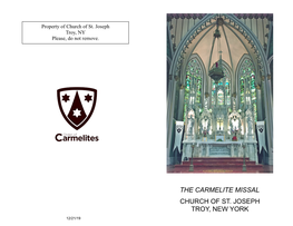 The Carmelite Missal Church of St. Joseph Troy, New York
