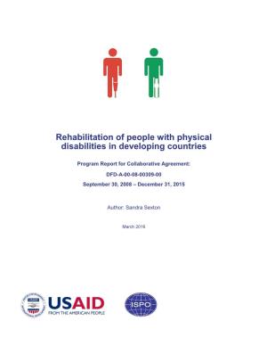Rehabilitation of People with Physical Disabilities in Developing Countries
