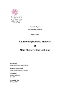 An Autobiographical Analysis of Mary Shelley's the Last Man