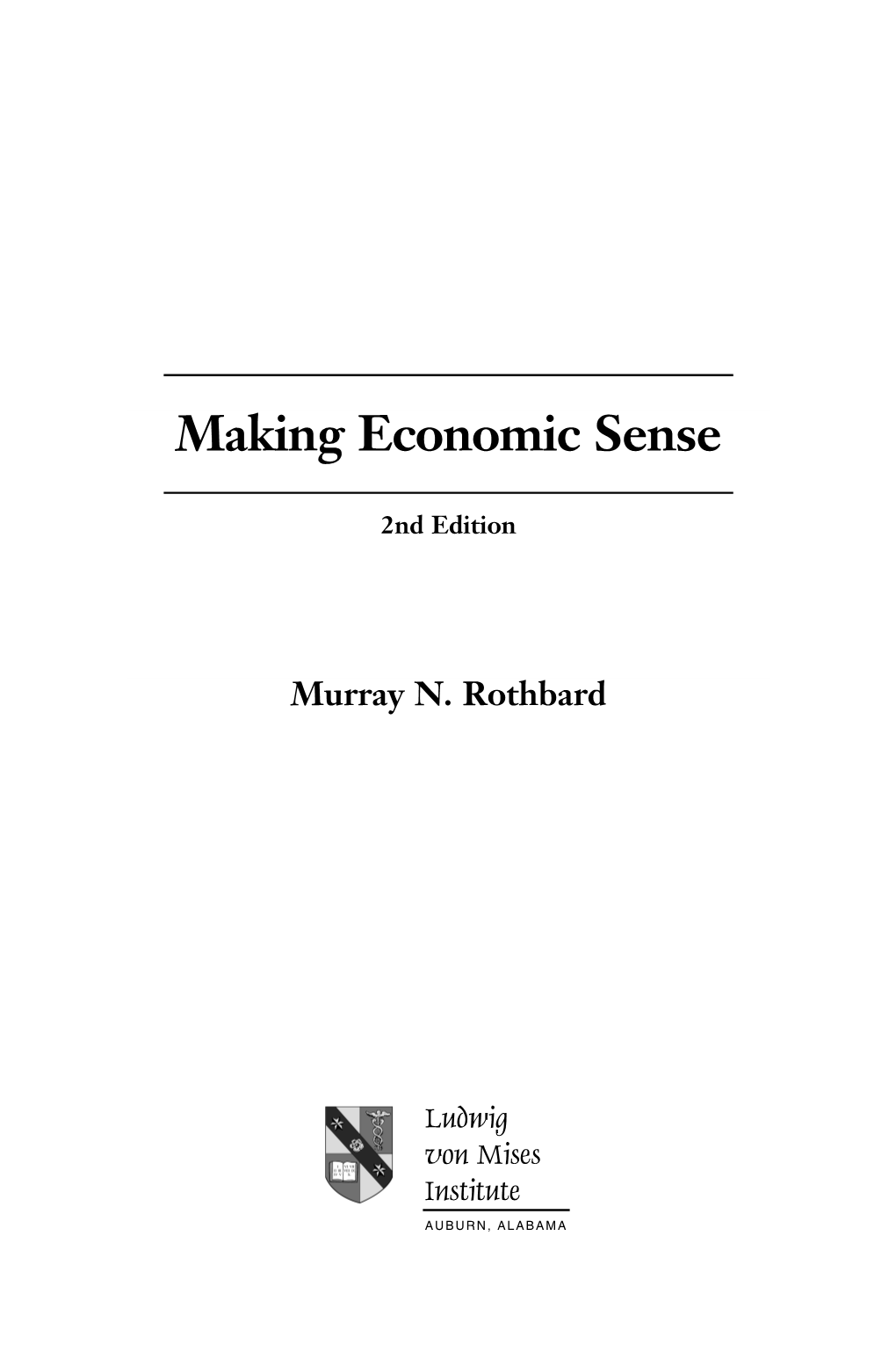 Making Economic Sense