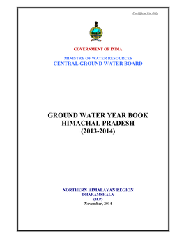 Ground Water Year Book Himachal Pradesh (2013-2014)