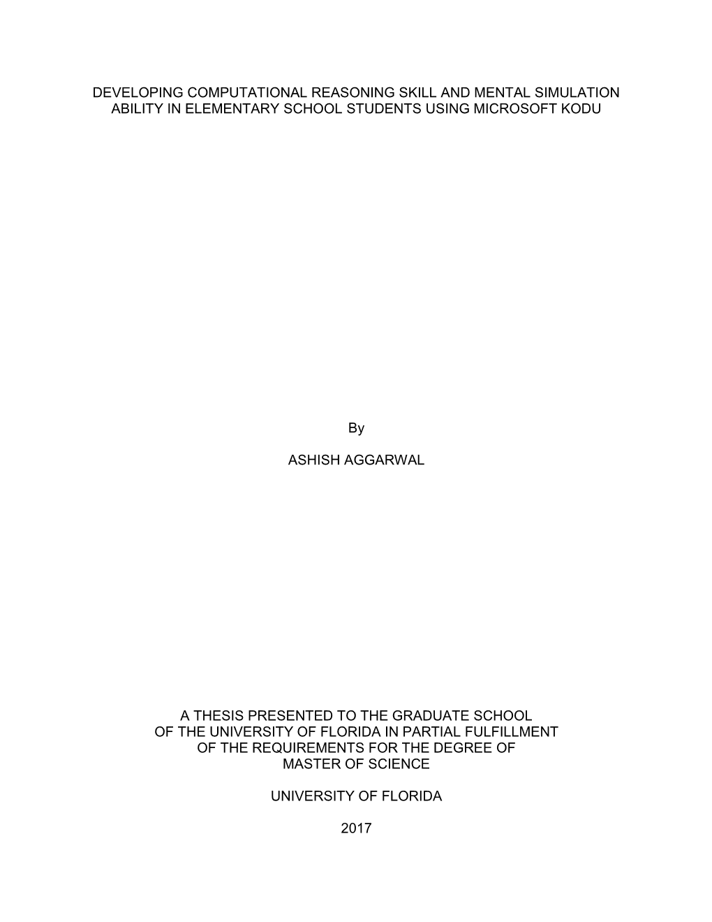 University of Florida Thesis Or Dissertation Formatting